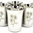 Style OK Stainless Steel Water Drinking Glass - 6 Pieces , Silver, 300 ml