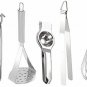 Theglobalstore Kitchen Tool Set of 5 Pakad /Masher /Lemon Squeezer /Chimta /Whis