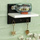 Home Sparkle Black and White MDF wall Shelf with keyholders get fast through DHL