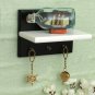 Home Sparkle Black and White MDF wall Shelf with keyholders get fast through DHL