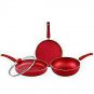 Nirlon Red Velvet 4 Pieces Aluminium Non Stick Induction Cookware Set with Glass
