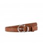 Buckle Up Women Tan Textured Belt(One Size)Synthetic Leather