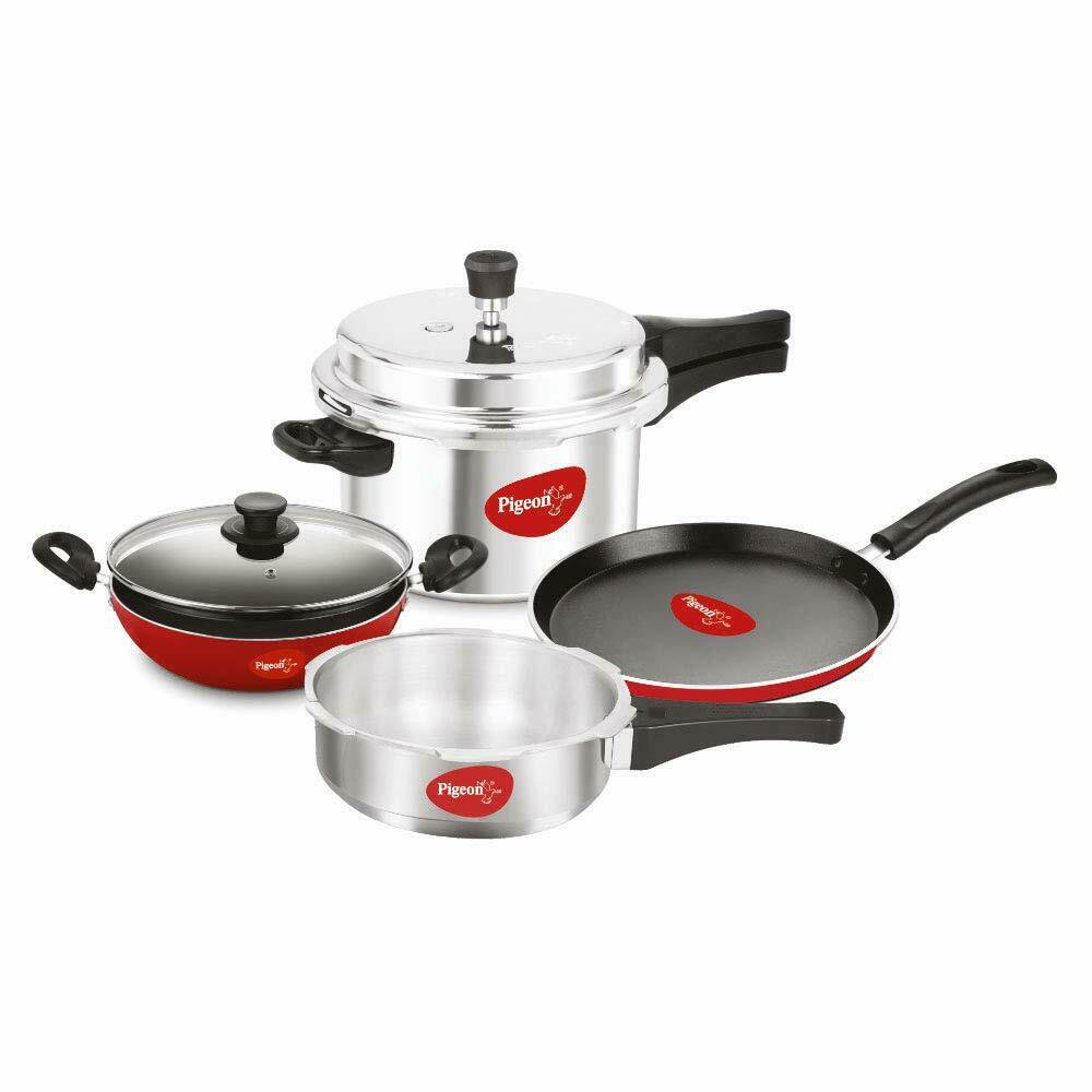 Pigeon Induction Bottom Cookware Set (Aluminum, 4 pieces)