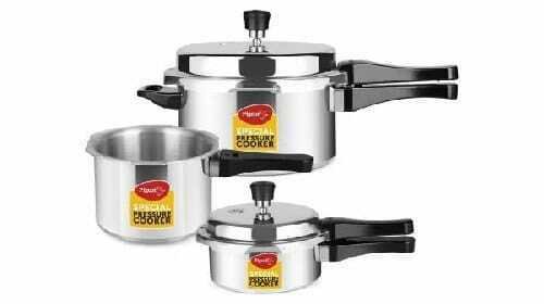 Pigeon Special Combo Pack of 2L, 3L and 5L Press Cookers (Aluminum)