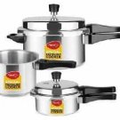 Pigeon Special Combo Pack of 2L, 3L and 5L Press Cookers (Aluminum)