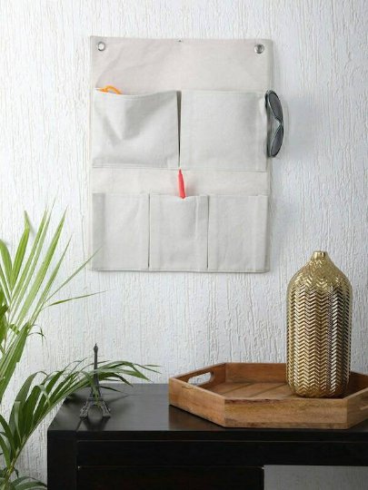 Cream Solid Multi Utility Wall Hanging Organizer get within 7 days through DHL E