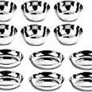 Style OK Stainless Steel Veg Bowl and Sweet Dish Combo Medium Set of 12 Katori V
