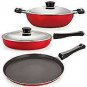 Nirlon Non Stick Oil Free Non Stick Cookware Essential Combo Set with Bakelite H