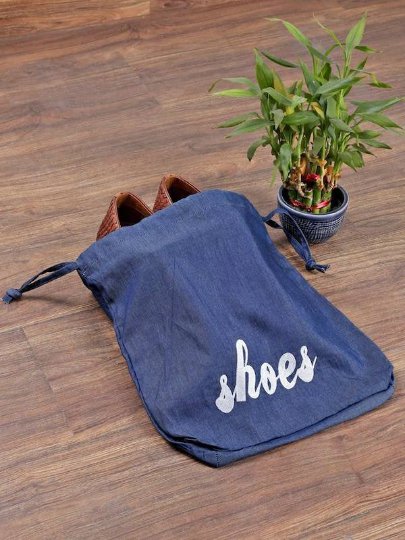 Set of 2 Navy Blue Solid Denim Shoe Cover get within 6 days through DHL Express