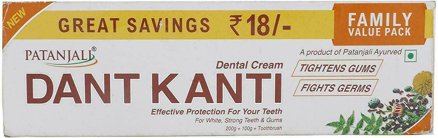 Patanjali Dant Kanti Toothpaste Value Pack - 300 g