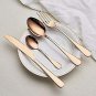 Style OK Mirror Finish Rose Gold Plated Stainless Steel Flatware Set, Copper Sil