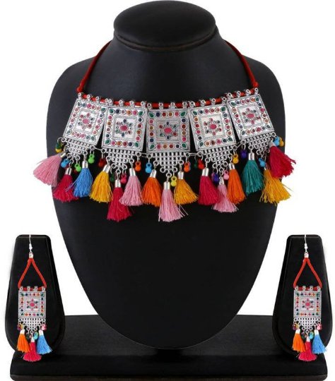 Yellow Chimes Brass Jewel Set(Multicolour)  deliver with in 7 days.
