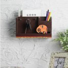 Brown and Orange Handcrafted Wall Mounting Magazine Holder cum Key holder
