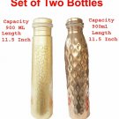 Set of 2 Stylish Copper Water Bottles Ayurvedic benefited Leak Free From India