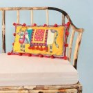 Chumbak Yellow and Red Quirky Rectangle Cushion Cover(Polyester)
