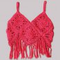 Red Handmade Crochet Spaghetti Fringes Top ( Sizes - 1.5-2 , 2-3 , 3-4 , 4-5 )