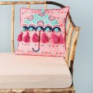 Chumbak Pink and Turquoise Blue Quirky Square Cushion Cover(Polyester)
