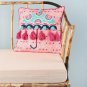 Chumbak Pink and Turquoise Blue Quirky Square Cushion Cover(Polyester)