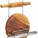 Daintree Stainless Steel Rolling Board and Pin Holder , Chakla Belan Stand for K