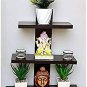Style OK Wall Shelf for Living Room Book (3 Shelves) Standard, Brown