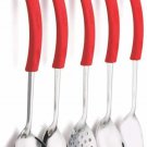 Style OK Stainless Steel Cooking Utensil Set Serving Steel Spoons with Plastic H