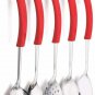 Style OK Stainless Steel Cooking Utensil Set Serving Steel Spoons with Plastic H