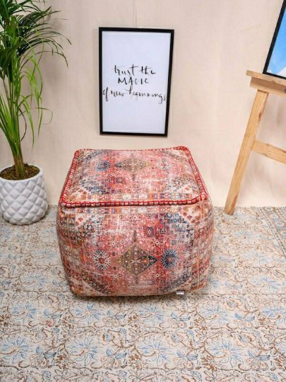Tistabene Multicoloured Digital Printed Floor Cushion(Cotton)