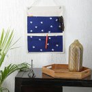 My Gift Booth Navy Blue and White Solid Multi Utility wall hanging organizer
