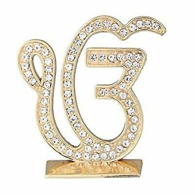 2 &Atilde;� BEAUTIFUL Car DASHBOARD Sikh Religious PUNJABI GOLDEN METAL EK ONKAR
