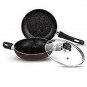 Vinod Supreme Induction Friendly Non Stick Cookware Set, 2 Pcs, Garnet Metallic