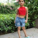 Handmade Red + Multicoloured Crochet Halterneck Crop Top (deliver with in 7 days