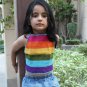 Handmade Red + Multicoloured Crochet Halterneck Crop Top (deliver with in 7 days