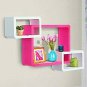 Style OK Intersecting Wall Shelf Pink and White