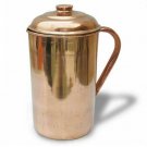 100% Copper Water Pot Jug With Lid 1.5L Storage Health Benefit CopperVessel