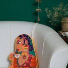 Chumbak Nude Coloured and Multicoloured Royal Rani Shape Cushion