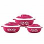 Cello Hot Serve Plastic Casserole Set, 3-Pieces, Pink