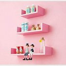 Style OK Wall Rack Shelves Pink Set of Three (4x16x4)(4x12x4)(4x8x4)Inches, MDF