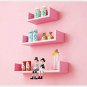 Style OK Wall Rack Shelves Pink Set of Three (4x16x4)(4x12x4)(4x8x4)Inches, MDF