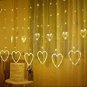 Radiato Warm White Heart Light Curtain , String Lights with 12 Hanging Hearts