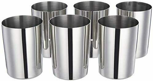 Style OK Solimo Sparkle Stainless Steel Glass Set (6 Pieces, 340 my)