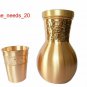 Copper Pot Jug With Glass Water storage Ayurveda Health Usage 1000 ml Capacity