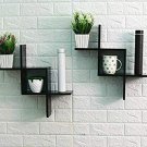 Style OK Home Decoration Floating Wall Rack Shelves (Black, 4 x 24 x 24)Inches -