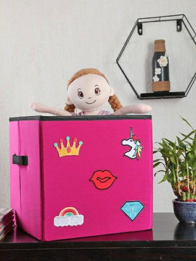 Pink Solid Girly Patch Storage Cube get within 7 days through DHL Express