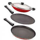 Nirlon Non Stick Odor Free 3 Pieces Gas Compatible Cookware Items with Bakelite