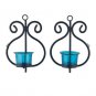 Celebrate life, Eid and Diwali, Homesake Black and Blue Set of 2 Candle Holders