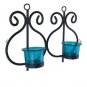 Celebrate life, Eid and Diwali, Homesake Black and Blue Set of 2 Candle Holders