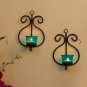 Celebrate life, Eid and Diwali, Homesake Black and Blue Set of 2 Candle Holders