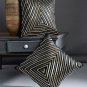 Alina Decor Black Set of 2 Solid Square Cushio Covers(Polyester)