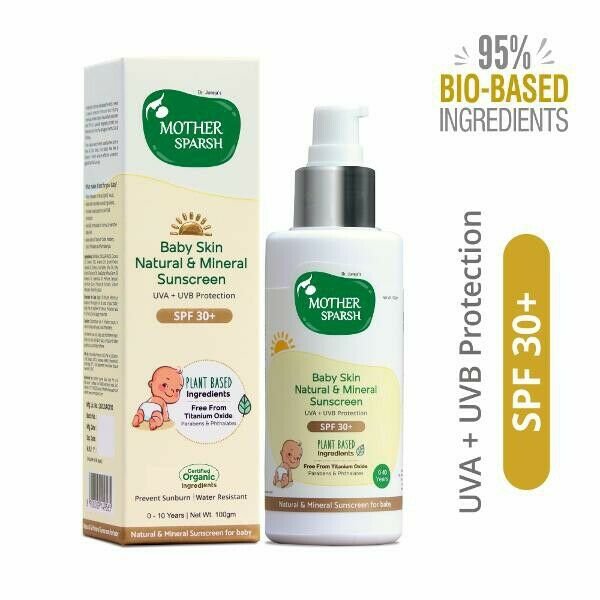 2 x Mother Sparsh Natural Baby Sunscreen Lotion, SPF 30,100 ml