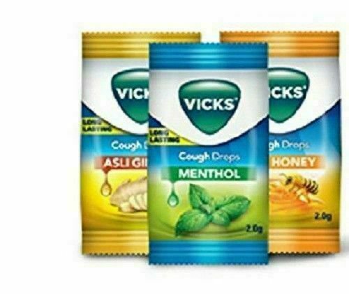 Vicks Cough Drops 3 Flavors Menthol, Honey & Ginger - 150 Pcs 100% Original FFSW